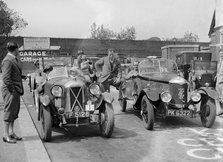 Cars at the North West London Motor Club Trial, Osterley Park Hotel, Isleworth, 1 June 1929. Artist: Bill Brunell.