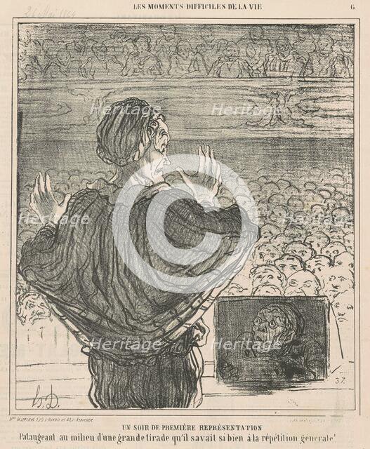 Un soir de première représentation, 19th century. Creator: Honore Daumier.
