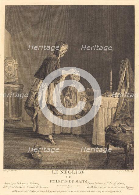Le neglige, ou la toilette du matin, 1741. Creator: Jacques Philippe Le Bas.