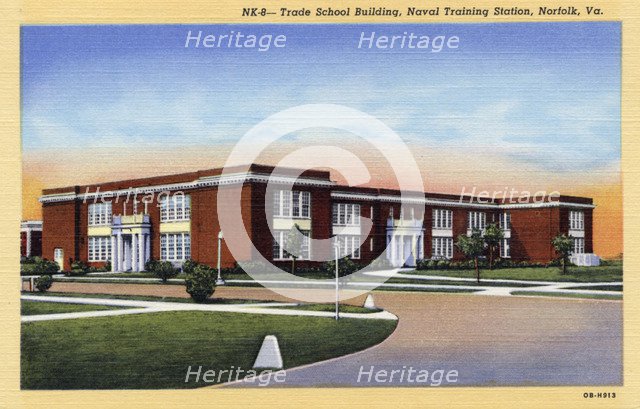 Trade School Building, Naval Training Station, Norfolk, Virginia, USA, 1940. Artist: Unknown