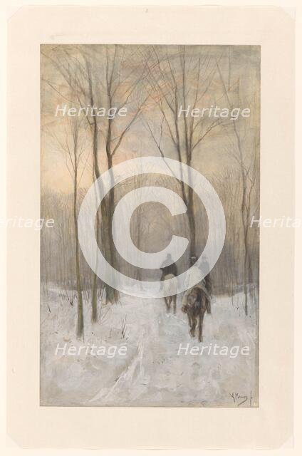 Riders in the Snow in the Haagse Bos, 1880. Creator: Anton Mauve.