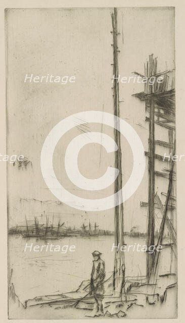 Shipbuilder's Yard, Liverpool, 1875. Creator: James Abbott McNeill Whistler.