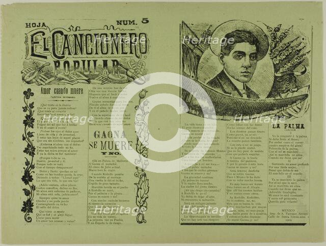 El cancionero popular, num. 5 (The Popular Songbook, No. 5), n.d. Creator: José Guadalupe Posada.