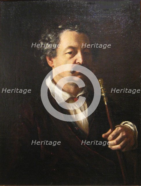 Portrait of the Composer Alexander Aleksandrovich Alyabyev (1787-1851), 1840-1850. Artist: Tropinin, Vasili Andreyevich (1776-1857)