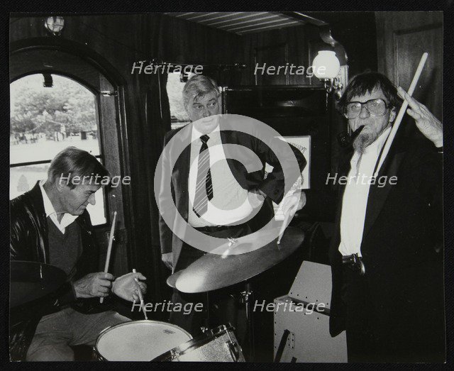 Drummers Jack Parnell and Barrett Deems, London, 1984. Artist: Denis Williams