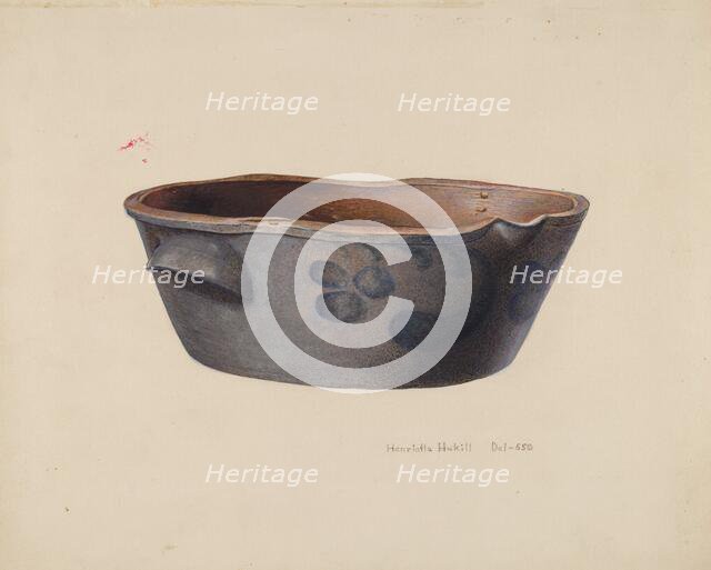 Stone Cream Crock, c. 1939. Creator: Henrietta S. Hukill.