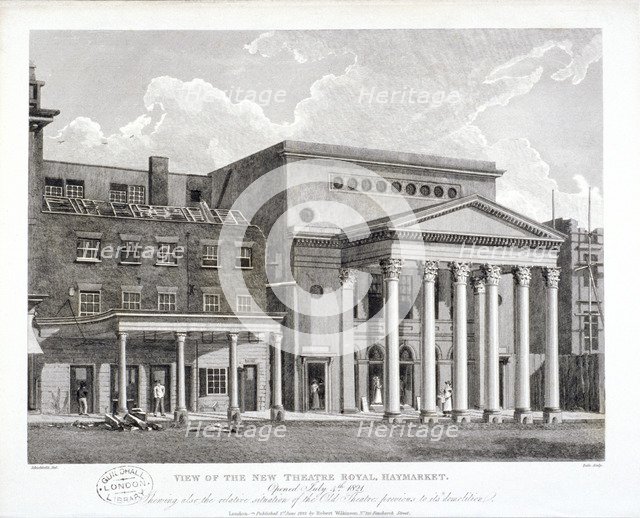View of the Haymarket Theatre, Westminster, London, 1822. Artist: Thomas Dale