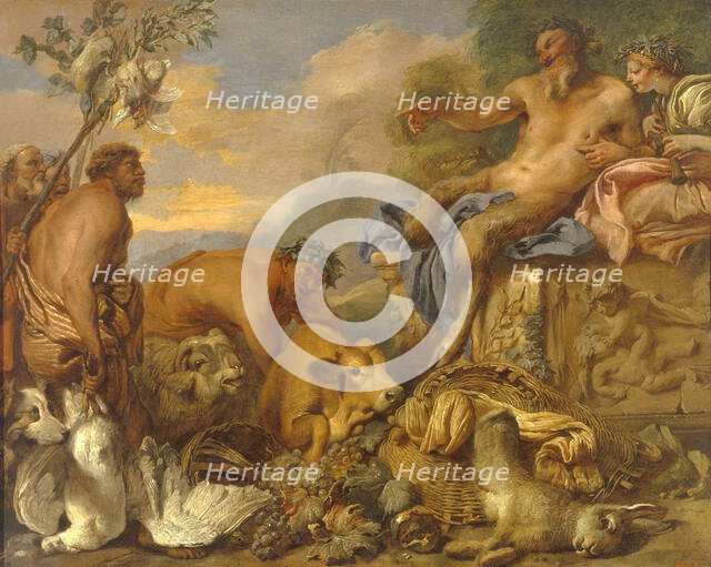 Satyrs Bringing their Gifts, Early 1640s. Creator: Castiglione, Giovanni Benedetto (1610-1665).