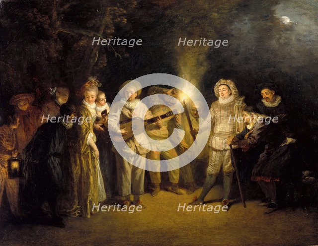 The Italian Comedy, after 1716. Artist: Watteau, Jean Antoine (1684-1721)