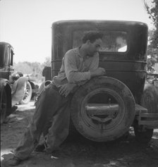 Migrant agricultural worker in Marysville migrant camp, California, 1935. Creator: Dorothea Lange.