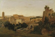 View of Rome with the Colosseum. Study, 1846. Creator: Gustav Wilhelm Palm.