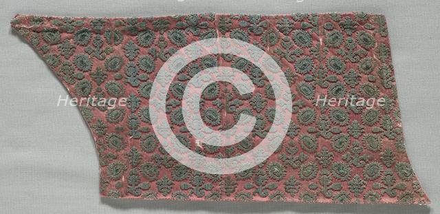 Velvet Fragment, late 1500s - 1600s. Creator: Unknown.