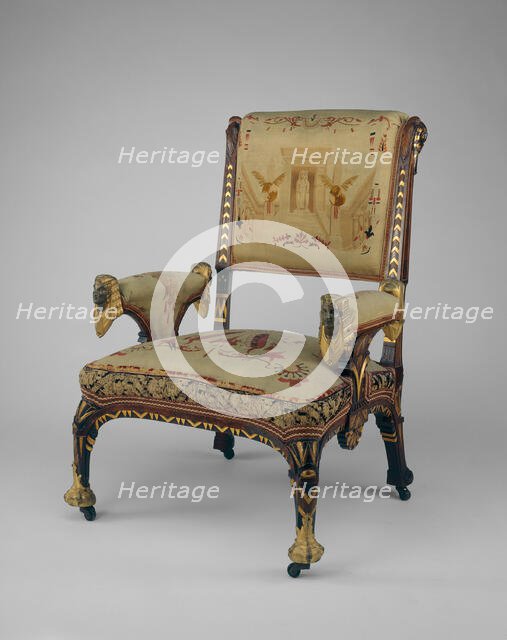 Armchair, 1870/75. Creator: Pottier & Stymus.