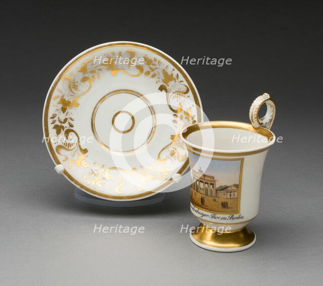 Cup and Saucer, Berlin, 1844/47. Creator: Konigliche Porzellan-Manufaktur.