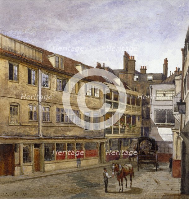 The George Inn, Borough High Street, Southwark, London, 1880. Artist: John Crowther