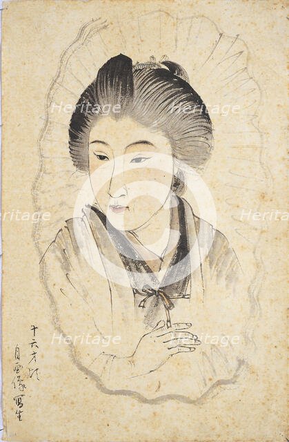 Self-portrait at the Age of 16, 1891. Creator: Shoen, Uemura (1875-1949).