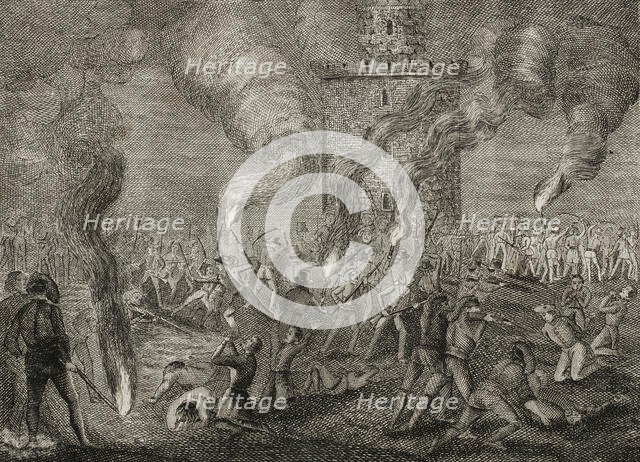 First Carlist War, (1833-1840): Assassination of Carlist prisoners in the Citadel...,1836 (1845). Creator: Unknown.