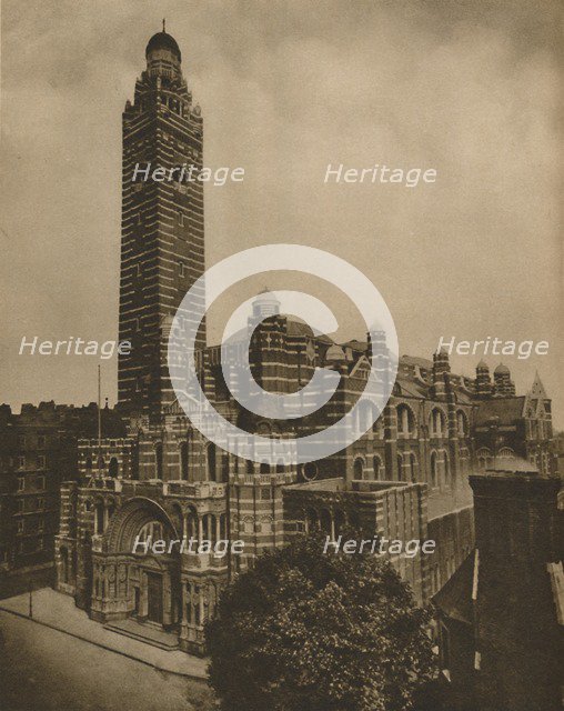 'Westminster's Byzantine Cathedral of Red Brick Seen from Ashley Place', c1935. Creator: Campbell.