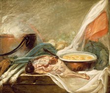 Still Life with Eggs and a Leg of Mutton, 1780/90. Creator: Unknown.
