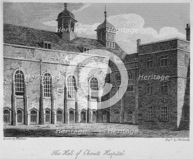View of the hall of Christ's Hospital, City of London, 1812. Artist: William Woolnoth