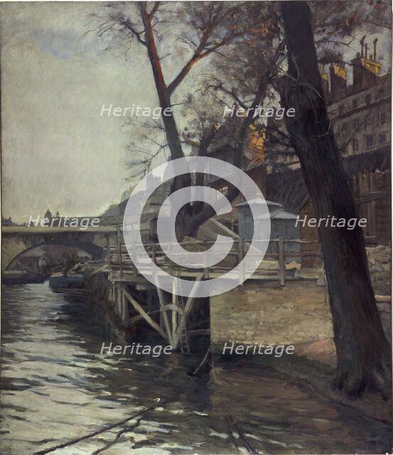 The Seine seen from Quai d'Orsay, 7th arrondissement, 1899. Creator: Eugene Trigoulet.