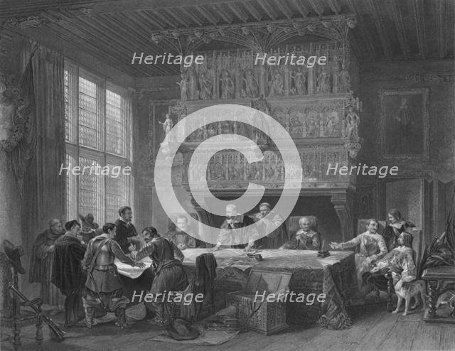 'The Council of War at Courtray', (1854).  Creator: John Godfrey.