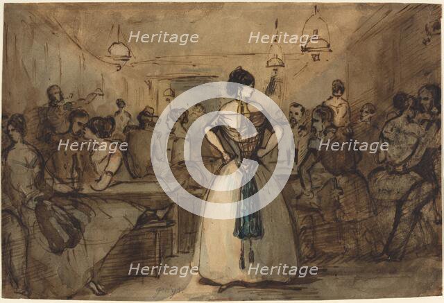 Officers and Courtesans in an Interior, 19th century. Creator: Constantin Guys.