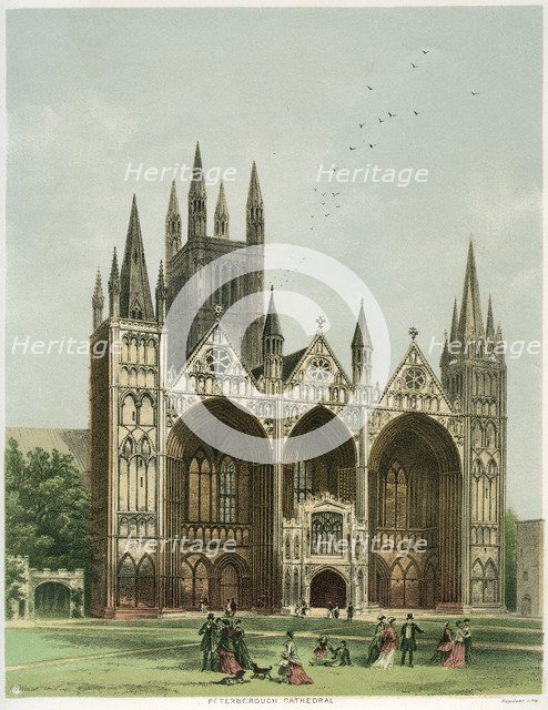Peterborough Cathedral, Cambridgeshire, c1870. Artist: WL Walton