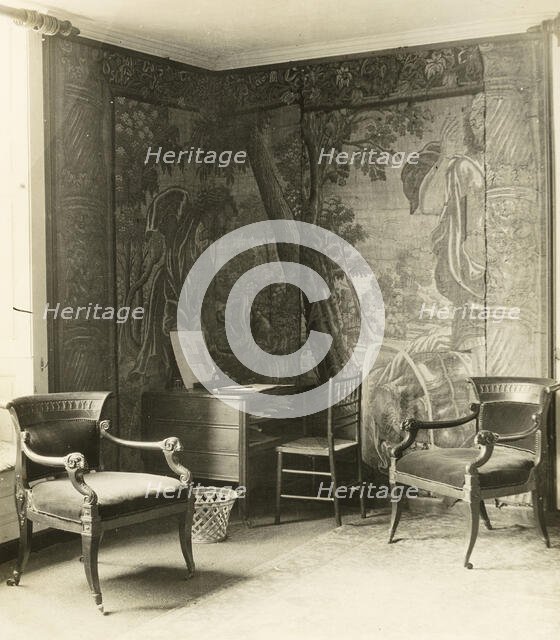Kelmscott Manor: In the Tapestry Room, 1896. Creator: Frederick Henry Evans.