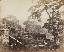 Japanese Temple Graveyard, Shuntoji, Nagasaki, c. 1867. Creator: Felice A. Beato (British, 1830-1906).