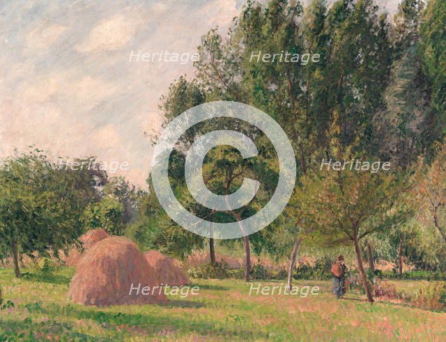 Haystacks, Morning, Éragny, 1899. Creator: Camille Pissarro.