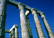 Columns of the Temple of Poseidon at Cape Sounion.