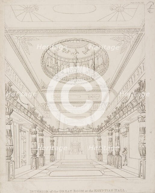 Interior of the Great Room at the Egyptian Hall
, 1822. Creator: Unknown.