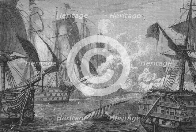 'Bombardment of Acre', c1880. Artist: Charles Olivier Murray.