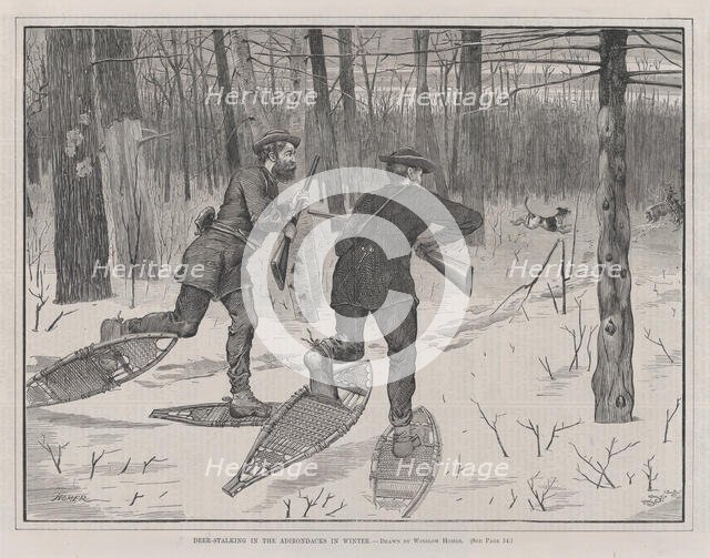 Deer-Stalking in the Adirondacks in Winter (Every Saturday, Vol. II, New Serie..., January 21, 1871. Creator: John Parker Davis.