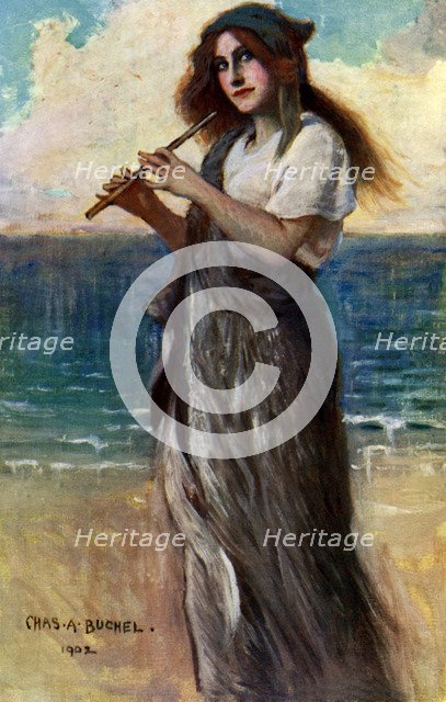 Nancy Price (1880-1970), English actress, as 'Pallas Athene' in Ulysses, 1902.Artist: Charles A Buchel