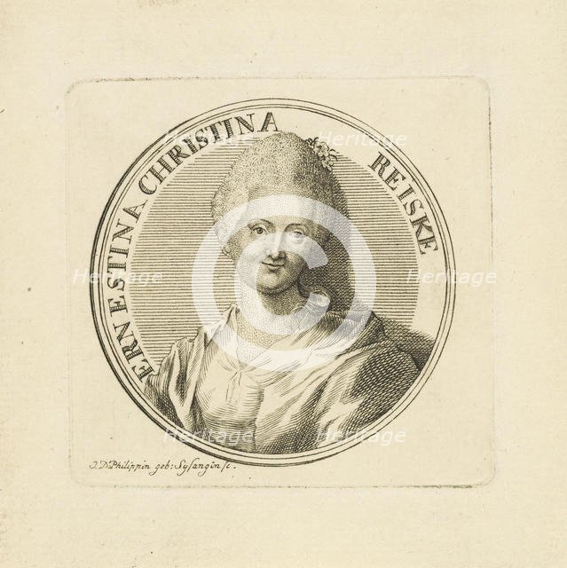 Portrait of Ernestine Christine Reiske, née Müller (1735-1798), c. 1780. Creator: Sysangin (Sysang), Johanna Dorothea (1729-1791).