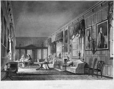Interior view of Dr Fisher's apartments, Charterhouse, Finsbury, London, 1816.                       Artist: Joseph Constantine Stadler