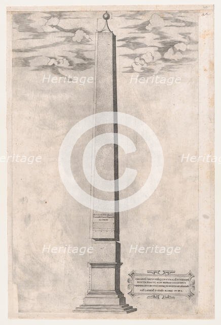 Speculum Romanae Magnificentiae: The Vatican Obelisque, 1550., 1550. Creator: Anon.