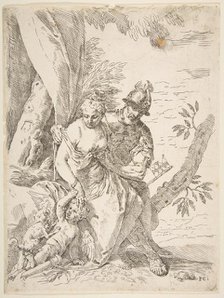 Mars, Venus, and Cupid, ca.1637-1639. Creator: Simone Cantarini.