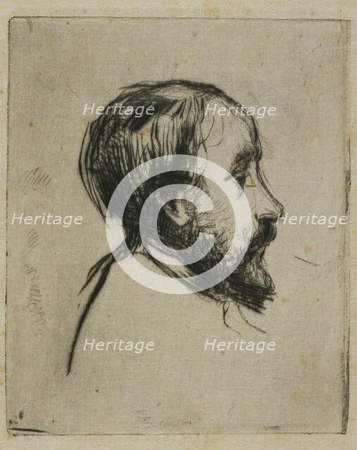 Profile Portrait of Degas, n.d. Creators: Marcellin Desboutin, Giuseppe de Nittis.