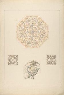 Four designs for decorative motifs, 1830-97. Creators: Jules-Edmond-Charles Lachaise, Eugène-Pierre Gourdet.