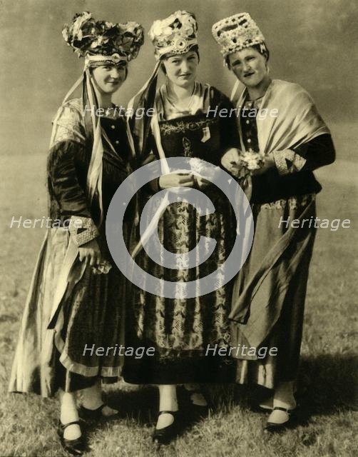 Young women in traditional costume, Styria, Austria, c1935. Creator: Unknown.