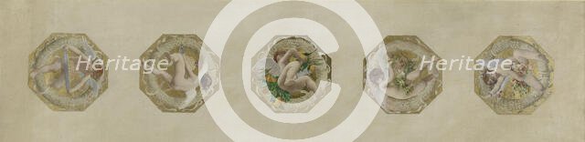 Sketch for the 'festival staircase' at the Hotel de Ville in Paris: The geniuses.., 1888-1898. Creator: Luc Olivier Merson.