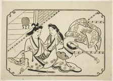 After a little music, from an untitled series of 12 erotic prints, c. 1673/81. Creator: Hishikawa Moronobu.