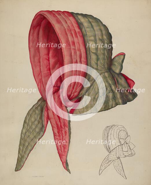 Sleighing Bonnet, c. 1941. Creator: Lillian Causey.