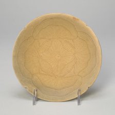 Lobed Dish with Overlapping Lotus Leaves, late Tang dynasty or Five Dynasties period, 9th cent. Creator: Unknown.