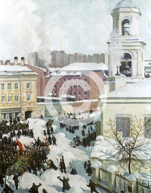 'February 27th, 1917', 1917.  Artist: Boris Mikhajlovich Kustodiev 