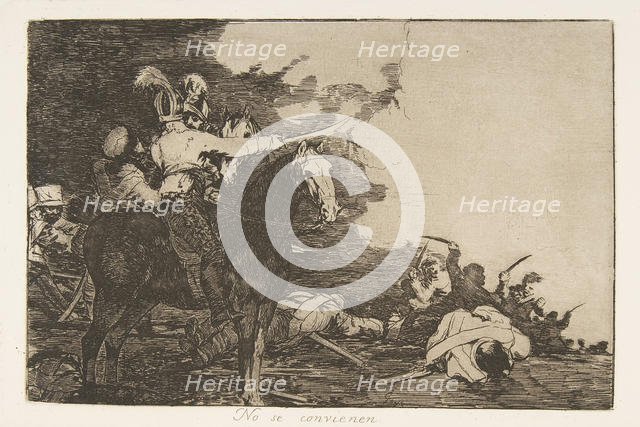 Plate 17 from 'The Disasters of War' (Los Desastres de la Guerra): 'They ..., 1810 (published 1863). Creator: Francisco Goya.