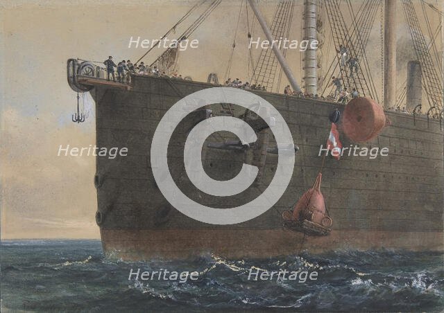 In the Bows of the Great Eastern: The Cable Broken and Lost, Preparing to Grapple, August 2nd, 1865, Creator: Robert Charles Dudley.